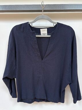Sunja Link gusset sleeve crinkle cotton top -Size 1